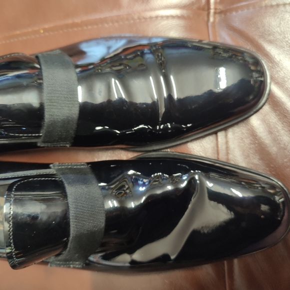 SALVATORE FERRAGAMO Black Patent Leather Tuxedo Shoes size 7 - Picture 6 of 10
